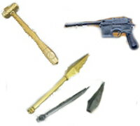 DCMR 文具 ミリタリー ペンシル 3 種類 各1点 ミリタリー ウェポン ペンシル セット (ヤリ / ハンマー ..