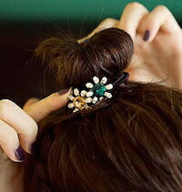 DCMR Jewelry ジュエリー アンティーク レトロ キラキラ ダイヤ 大きな 花びら 髪留め ピン ヘアバンド アクセサリー ( 2 個 セット )