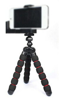 DCMR Camera カメラ 用 三脚 CAMERA TRIPOD トライポッド 携帯電話 スマホ コンパクトカメラに 太 足 スポンジ 加工 軽くて 安心感 雲台 360度 回転 ブラック 黒 グニャグニャ 自由自在 【小】 170*35*35mm