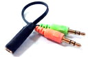 DCMR 携帯 アクセサリー 二股 2色 ケーブル 端子 ヘッド セット 規格 変換 パソコン マイク イヤホン ヘッド セット 分割端子 ヘッドセット 端子 ...