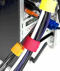 DCMR コード 結束 バンド パソコン 周り の ケーブル を 整理 整頓 8個 セット マジックテープ 色 で 識別