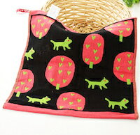 DCMR キッチン ポップ 森 の ねこ アート メッシュ 風 吸収 ハンカ チタオル 30*30 お楽しみカラー