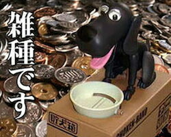 DCMR 【お楽しみカラー 1点】アニマル 貯金箱 がっつき 雑種 の ポチ コイン ボックス MY DOG