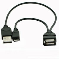 DCMR スマートフォン OTG 特殊 ケーブル 電源供給 USB オス ポート 付き ポータブルHDDとの接続等