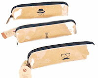 DCMR モダン ファスナ ペンケース 紙袋 風 シンプル 光沢 三角 デザイン 19*5.5*5cm 柄お楽しみ