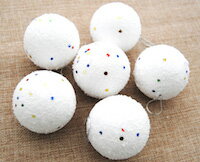 DCMR メリー クリスマス キラキラ パーティー ホワイト スノー ボール 幸せ パレード オーナメント 飾り 付け セット 6個 5cm