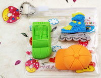 DCMR 【 3 個 】 カラフル 3D トイ スケート 靴 車 キャップ 防止 リアル 消しゴム カラフル イレイサ..