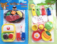 DCMR カラフル 3D トイ HAPPY コック ステーキ 弁当 料理 リアル 消しゴム カラフル イレイサー お楽し..