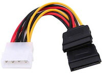 DCMR 電機 電線 4針 4Pin 二股電源 IDE 電源 供給 延長 ケーブル 1点