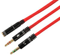 DCMR PC マイク イヤホン ヘッド セット ジャック 変換 3.5mm イヤホン ヘッドセット 用 高級 二股 特殊 変換 ケーブル