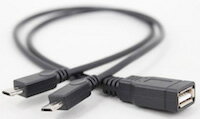 DCMR USB メス 変換 Micro USB 二股 オス 変換 スマートフォン ダブル 充電 延長 ケーブル
