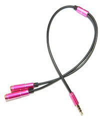 DCMR アクセサリー 4極 タイプ 【 ピンク 】 イヤホン 3.5mm 用 高級 二股 ケーブル カップル ケーブル 2人で一緒に音楽を聴ける 端子 分岐 変換 特殊 ケーブル DCMR アクセサリー 4極 タイプ 【 ピンク 】 イヤホン 3.5mm 用 高級 二股 ケーブル カップル ケーブル 2人で一緒に音楽を聴ける 端子 分岐 変換 特殊 ケーブル