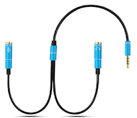 DCMR アクセサリー 4極 タイプ 【 ブルー 】 イヤホン 3.5mm 用 PC マイク イヤホン 変換 ヘッドセット 特殊 ケーブル DCMR アクセサリー 4極 タイプ 【 ブルー 】 イヤホン 3.5mm 用 PC マイク イヤホン 変換 ヘッドセット 特殊 ケーブル