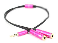 DCMR 4極 二股 PC マイク イヤホン 変換 3.5mm イヤホン ジャック 端子 ヘッド セット 規格 変換 パソコン マイク イヤホン ヘッド セット...