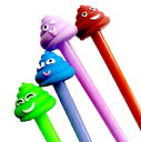 DCMR 【 4本セット 】うんこ スマイル カラフル シリコン3D トイ ボールペン 立体