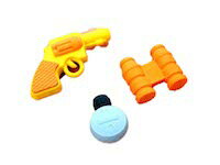 DCMR 文具 カラフル 3D トイ マグナム ピストル 双眼鏡 リアル 消しゴム カラフル イレイサー