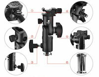 DCMR カメラ 用 ストロボ 固定 フラッシュ 傘 フラッシュ 三脚 固定 専用 雲台 ヘッド