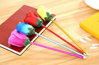 DCMR 文具 【12本】ボールペン バラ の 花束 ラメ デコレーション ポップ カラー トイ 文具 ペン デスクに花束