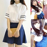 DCMR SEXY 誘惑 の 香り 漂う 夜 の ナイトウェア 学生服 女子 高生 セーラー 服 半袖 コスプレ ウェア 今日 は セクシー モード でいかが♪