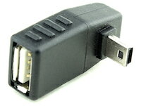 DCMR 【 Up 上 タイプ 】USB L字 プラグ USB A メス to USB mini オス ノートパソコン 差込口 変換 延長 ケーブル