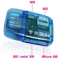 DCMR 【お楽しみカラー1点】TF / Micro SD / SD / Mini USB / USB 変換 コンパクト マルチ USB 読み取り カード リーダー