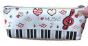 DCMR 文具  ピアノ 鍵盤 ペンケース 筆箱 幅広 音符 ファスナ クラシック レトロ スタイル