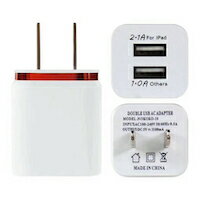 DCMR パソコン用品 2.1A 二股 USB マルチ 充電器