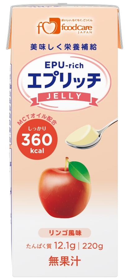 フードケア エプリッチゼリー りんご風味 220g×24本【栄養補助食品 介護食 高齢者】