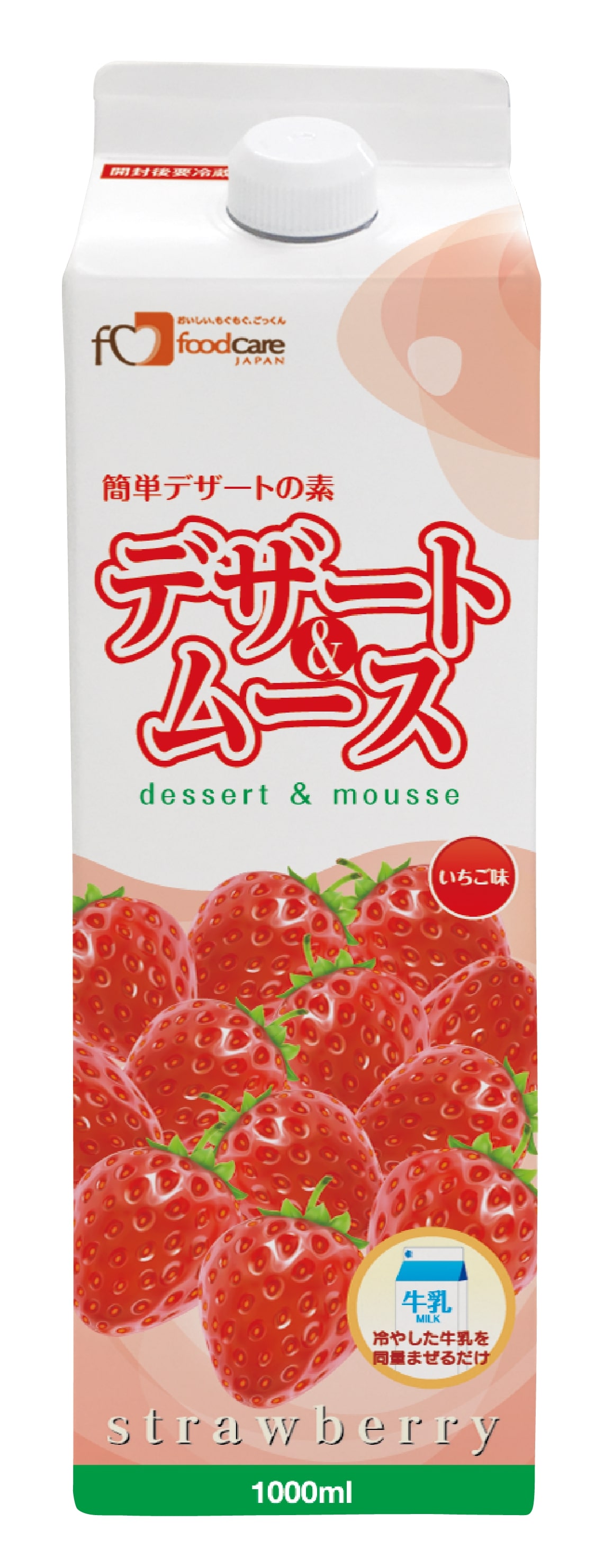 フードケア デザート＆ムース いちご味 1000ml×6本【介護食 業務用 高齢者 飲み物】