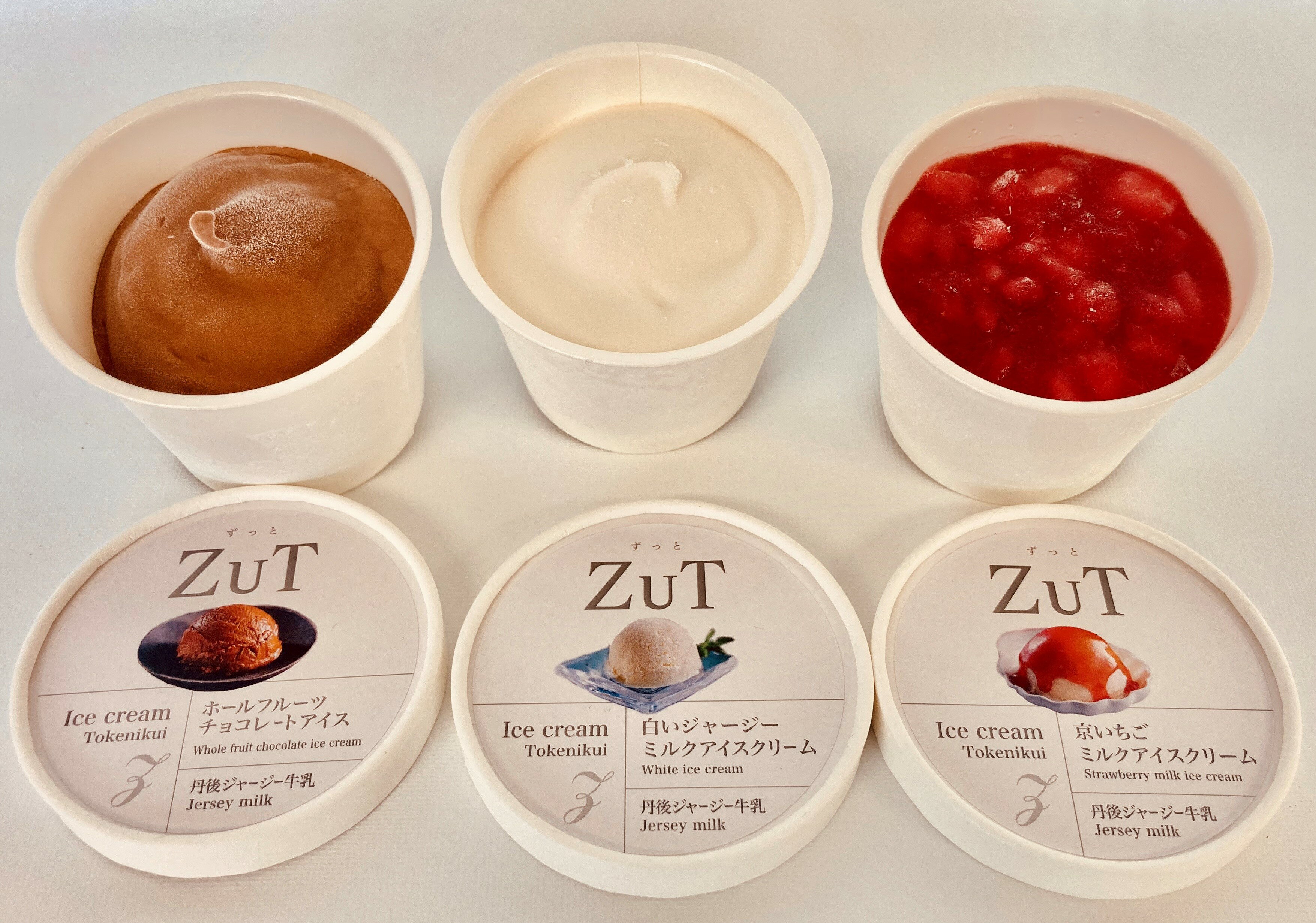 ZuT 溶けにくいアイス (ミルク、ホールフルーツチョコレート、イチゴ)　90ml×3種×各2個 【送料無料】