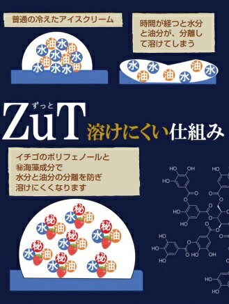 ZuT 溶けにくいアイス 90ml×2種×各3個(ミルク、イチゴ)【冷凍 デザート】