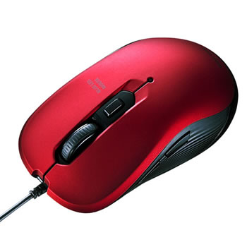 サンワサプライ【SanwaSupply】有線ブルーLEDマウス MA-BL114R レッド★【MABL114R】