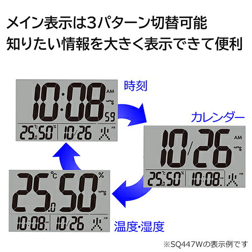 セイコー【SEIKO】電波目覚まし時計 白 SQ321W★【温度・湿度表示付】 [2]
