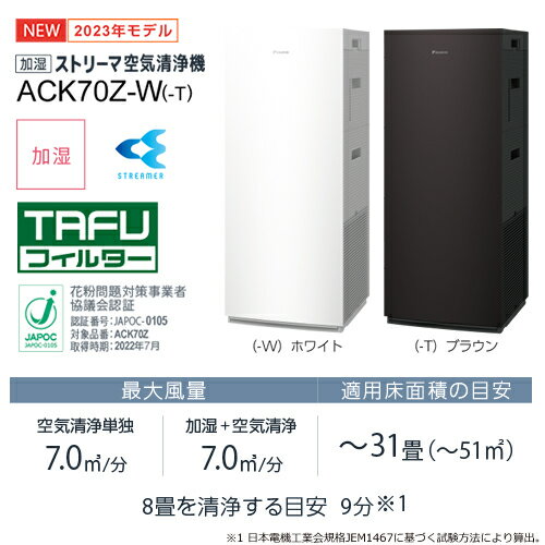 DAIKIN（ダイキン）『加湿ストリーマ空気清浄機（ACK70Z）』