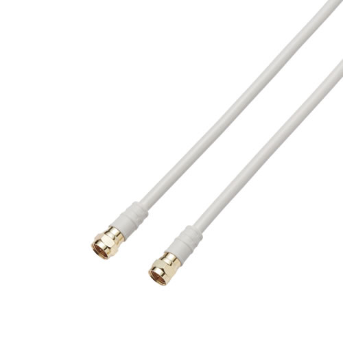 テレビ接続ケーブル(2m) 両端ストレート ホワイト 4JW2FFS-B DXアンテナ【配線器具...
