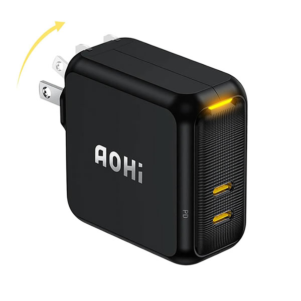 アオハイ MAGCUBE 100W Type-C 2ポート急速充電器 ブラック EN-MC100BL1 AOHI【スマートフォン・タブレット】【スマートウォッチ】