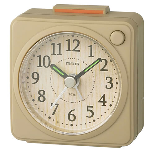 MAG 電子音目覚まし時計 ミニモク ナチュラル アナログ T-736-N-Z ノア精密【クロック】【単3形マンガ..