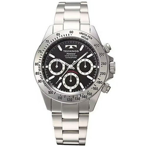 TECHNOS - テクノス メンズ腕時計 オールステンレス ブラック TP0403SB TECHNOS【国内正規品】【10気圧防水】