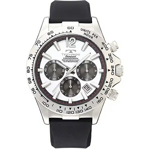 TECHNOS - テクノス メンズ腕時計 ステンレスケース＆シリコンバンド ホワイト TP0801SW TECHNOS【国内正規品】【10気圧防水】