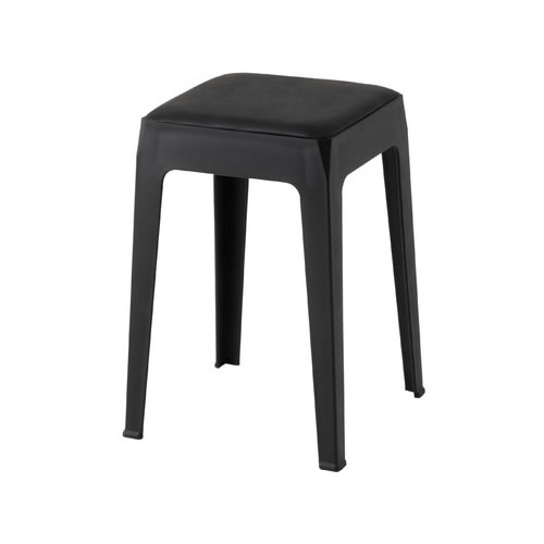 Rakuten - スツール ブラック 完成品 W33×D33×H46cm PC-732BK 東谷【インテリア家具】【椅子・チェア】スタッキング(積み重ね)可