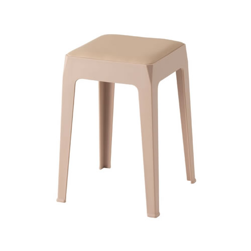 Rakuten - スツール ローズベージュ 完成品 W33×D33×H46cm PC-732RBE 東谷【インテリア家具】【椅子・チェア】スタッキング(積み重ね)可