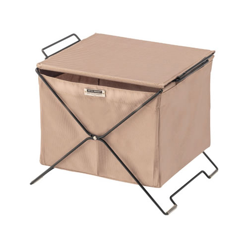 Laundry Storage - フォールディングバスケット ベージュ 完成品 MIP-75BE 東谷【インテリア収納家具】【スタッキング可】フタ付き