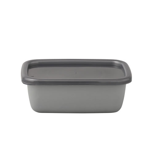 乐天商城 - ＋Gray レクタングル深型Sシール蓋付 グレイ GRF-S 野田琺瑯【キッチン用品】【保存容器】容量：0.5L
