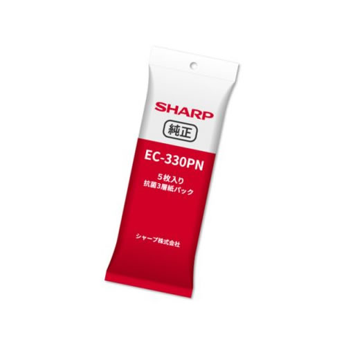 SHARP - スティック掃除機用 抗菌3層紙パック（5枚入り） EC-KR1-B、EC-KR2-B対応 EC-330PN シャープ【補修部品】【メーカー純正品】SHARP