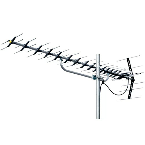 地デジ(UHF)用の20素子アンテナ。水平・垂直偏波用。適合マスト径22～48.6mm。DHマーク。4段導波器で最高感度を受信。組立てやすい構造で設置時間を短縮。共同受信用のマストに対応、設置場所を選びません。◆4段導波器1つのホルダーに4本のエレメントを装備した高性能導波器によって、地上デジタル放送を最高感度で受信できる、超高性能アンテナです。◆組立てやすい構造上下に開くだけで固定できる新構造の反射器や、F型コネクターを採用した新設計のビームダイポールにより、組立てやすく、設置時間を短縮できます。また、適合マスト径が22～48.6mmと共同受信用のマストにも対応していますから、設置場所を選びません。【仕様】●20素子●全チャンネル ch.13～52●水平・垂直偏波対応●高性能導波器●動作利得（感度）（dB）：9.6～15.7●出力インピーダンス：75Ω（F型端子）●VSWR：2.5以下●前後比（dB）F/B：18～28●受風面積（m2）：0.22●外観寸法（mm）L×W×H：1870×373×544●質量（重量）（kg）：約2.1メーカー：マスプロ電工JANコード：4978877146137