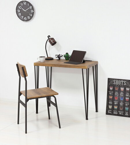 アート デスク2点セット(コンセント付) ヴィンテージブラウン デスク・チェアセット ※メーカー直送・代..