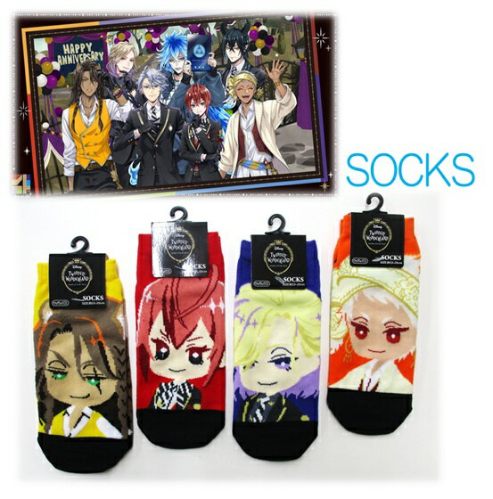 ツイステッドワンダーランド 4足セット ソックス リドル レオナ ヴィル カリム 靴下 レディース Nちゃんねる キャラクターソックス ツイステ ショート スニーカー フロント くるぶし