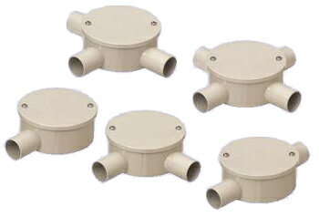 未来工業 露出用丸形ボックス （カブセ蓋） 2方出(L) PVM16-2LKJ