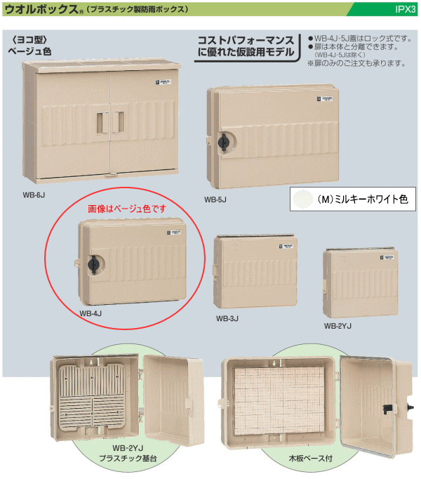未来工業 WB-4M ミルキーホワイト色 ウォルボックス (ヨコ型)