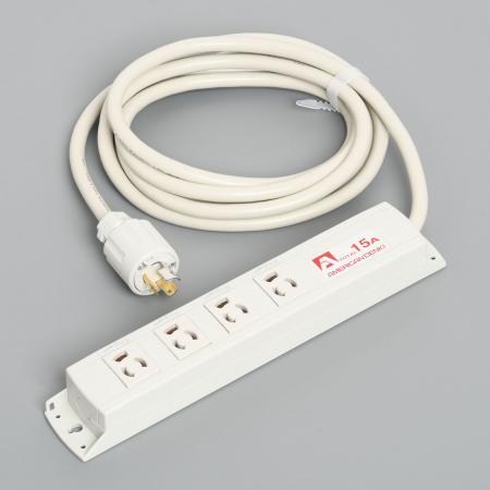 アメリカン電機 / KC1135 / 接地形2P 15A 125VマルチユースOAタップ 抜止形4ヶ口 コード3M 【引掛形プラグ】